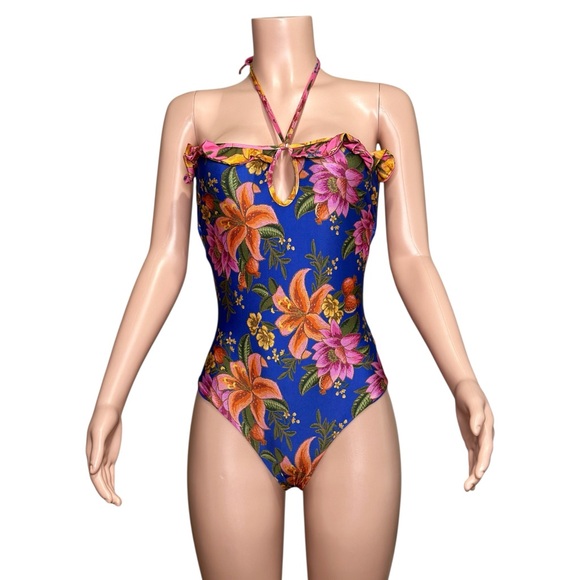FARM RIO Summer Fruit One Piece Swim, Blue, Medium - Picture 7 of 11